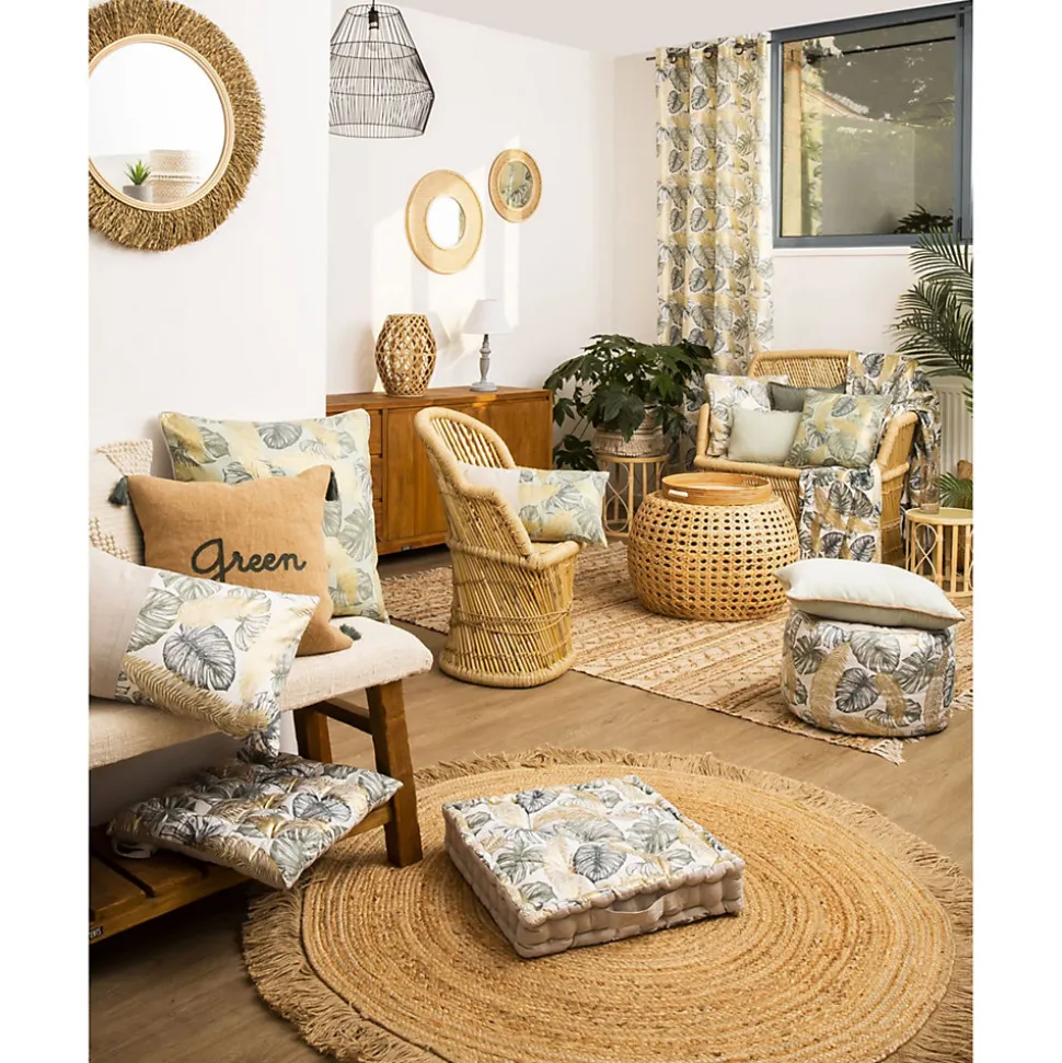 Galette de chaise en coton JUMANJI dos chambray 'Deko&co'