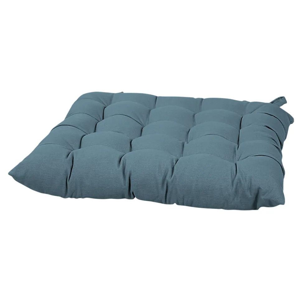 Galette de chaise en coton Hiva bleu L.45 x l.45cm GoodHome