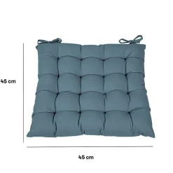 Galette de chaise en coton Hiva bleu L.45 x l.45cm GoodHome
