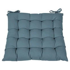 Galette de chaise en coton Hiva bleu L.45 x l.45cm GoodHome