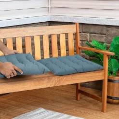 Galette de chaise en coton Hiva bleu L.45 x l.45cm GoodHome