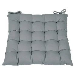 Galette de chaise en coton Hiva gris L.45 x l.45cm GoodHome