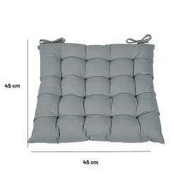 Galette de chaise en coton Hiva gris L.45 x l.45cm GoodHome