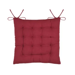 Galette de chaise esprit chalet traditionnel en coton (38x38 cm - Rouge)