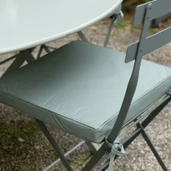 Galette de chaise extérieur imperméable et déhoussable MINORQUE (40x40 cm - Vert Olive)