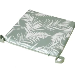 Galette de Chaise Extérieure Réversible en Tissu Déperlant 40x40, Imprimé Vert Palme, Lot de 2