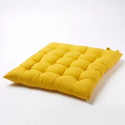 Galette de chaise GoodHome Hiva jaune 45 x 45 cm