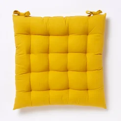 Galette de chaise GoodHome Hiva jaune 45 x 45 cm
