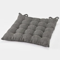 Galette de chaise GoodHome Tiga noir 45 x 45 cm