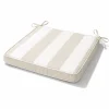 Galette de chaise imperméable déhoussable à rayures ARCACHON (40x40 cm - Lin)