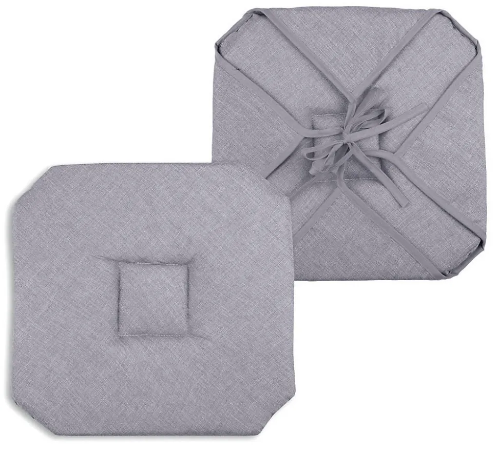 Galette de chaise italienne et unie (40x40 cm - Gris clair)