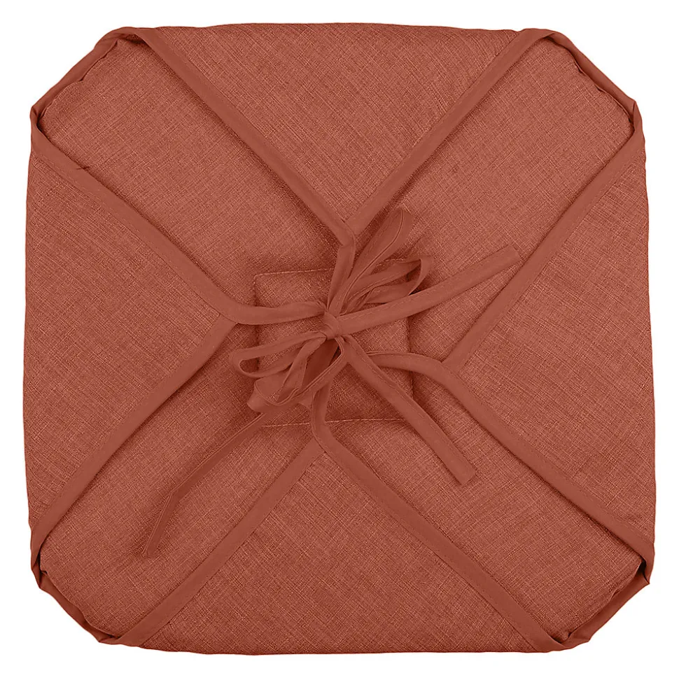 Galette de chaise italienne et unie (40x40 cm - Terracotta)