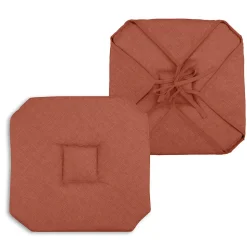 Galette de chaise italienne et unie (40x40 cm - Terracotta)