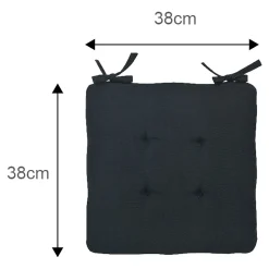 Galette de chaise Opp noir L.38 x l.38cm