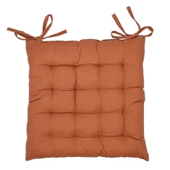 Galette de chaise orange terracotta L.45 x l.45 cm Ornami