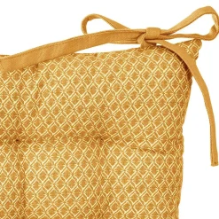 Galette de chaise Otto - coton - jaune ocre - 38x38 cm - Atmosphera