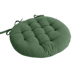 Galette de chaise piquée et ronde (38x38 cm - Vert)
