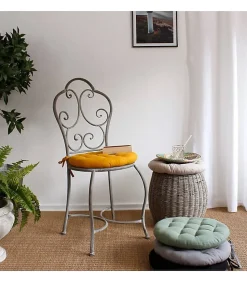 Galette de chaise piquée et ronde (38x38 cm - Vert)