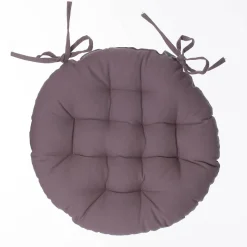 Galette de chaise ronde en coton taupe D38 cm - Atmosphera
