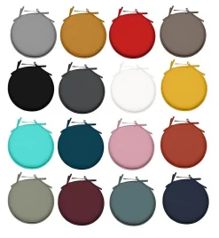 Galette de chaise ronde Unie Pop color 40 cm Gris souris