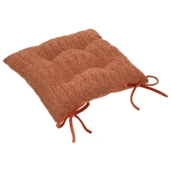 Galette de chaise Soana bouclette terracotta 38x38cm - Atmosphera