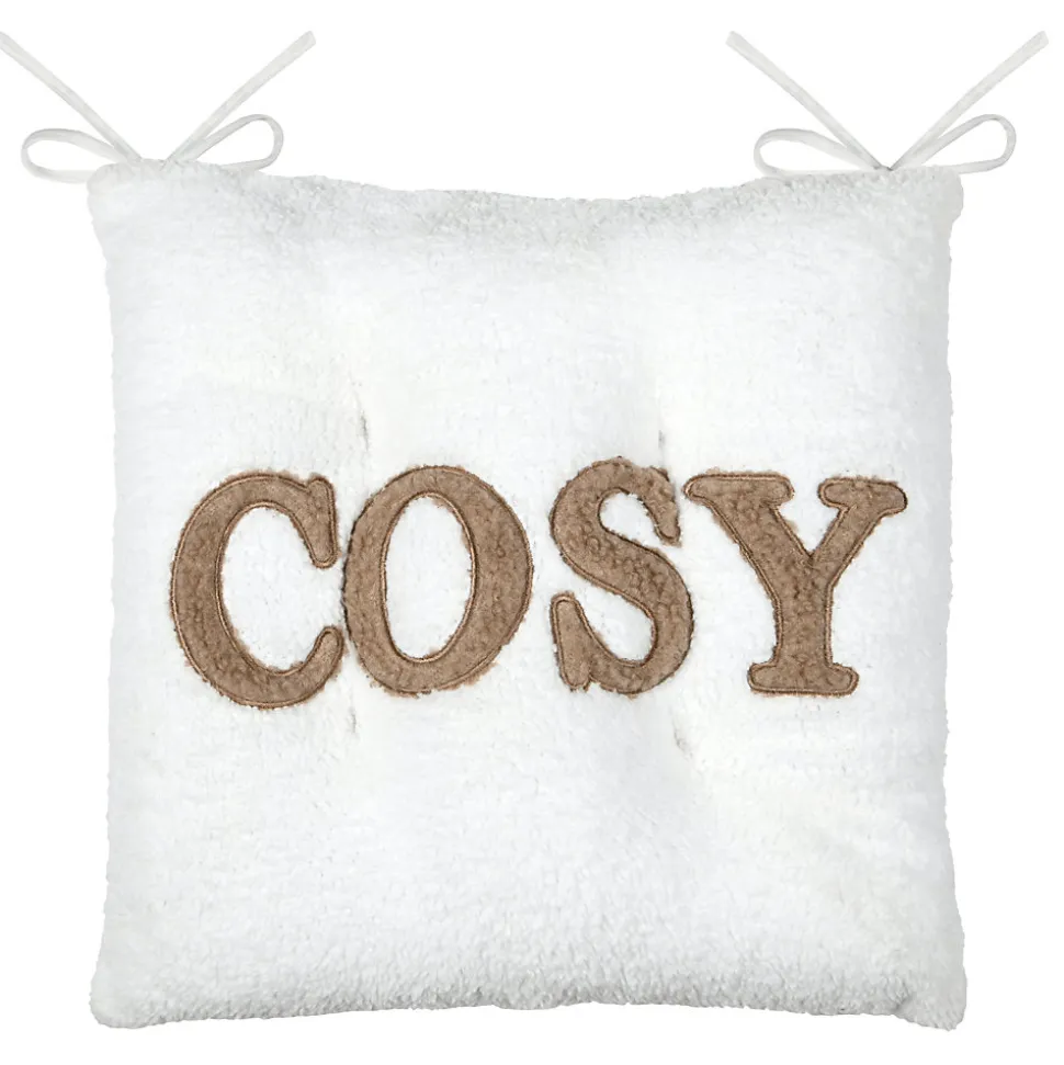 Galette de chaise ultra douce "Cosy" (38x38 cm - Ecru)