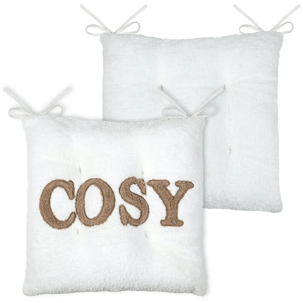 Galette de chaise ultra douce "Cosy" (38x38 cm - Ecru)