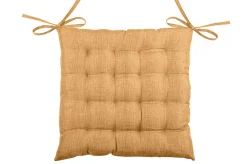 Galette de chaise unie en 16 points (40x40 cm - Jaune Ocre)