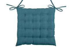 Galette de chaise unie en 16 points (40x40 cm - Turquoise)