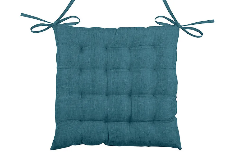 Galette de chaise unie en 16 points (40x40 cm - Turquoise)