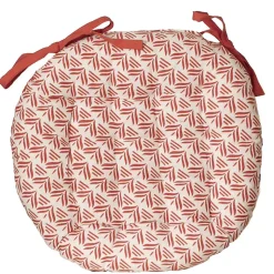 Galettes de Chaise Bicolores en lot de 6 - 40cm Dylrev en Terracotta et Uni