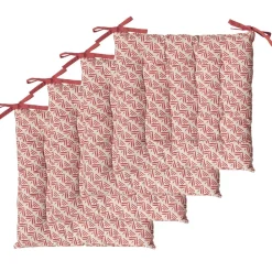 Galettes de Chaise Bicolores - set de 4 - 40x40cm - Confort et Élégance Terracotta DYLREV