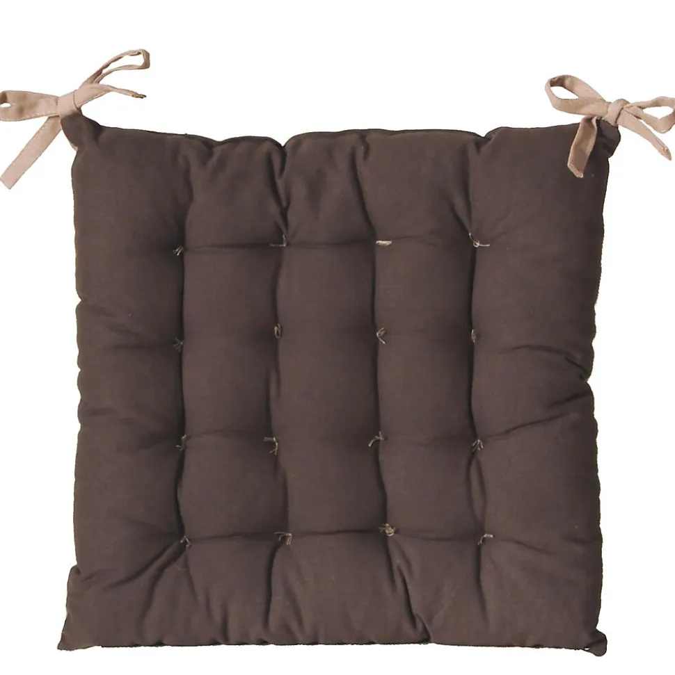 Galettes de chaise carrées bicolores 40x40cm - Lot de 6 Taupe/Anthracite pour un confort stylé