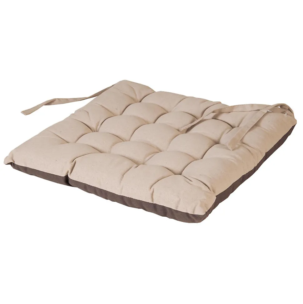 Galettes de chaise carrées bicolores 40x40cm - Lot de 6 Taupe/Anthracite pour un confort stylé