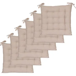Galettes de chaise carrées bicolores 40x40cm - Lot de 6 Taupe/Anthracite pour un confort stylé