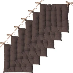 Galettes de chaise carrées bicolores 40x40cm - Lot de 6 Taupe/Anthracite pour un confort stylé