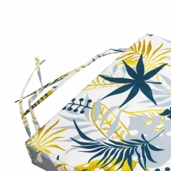 Gallette de chaise motif feuillage jaune et bleu L.38 x l.38 x ep.8cm Deco&co