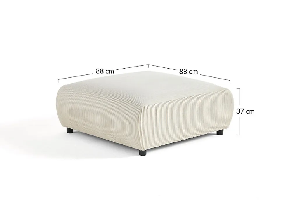 Garance - pouf modulable - en velours côtelé - Lisa Design