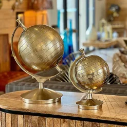 Globe déco aluminium doré 19x18x30cm