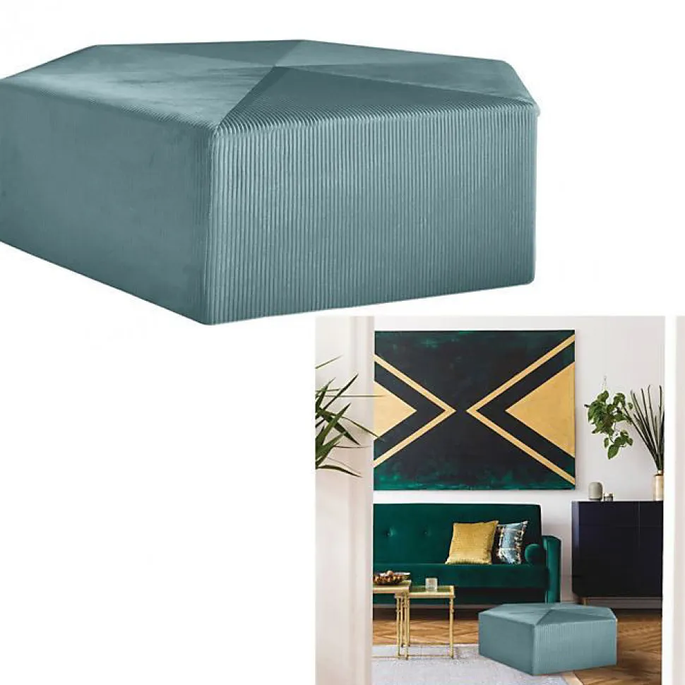 Grand pouf en velours côtelé Guilia 75 cm