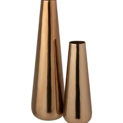 Grand vase de sol en aluminium doré 17x17x60 cm