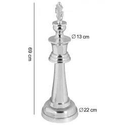 Grande pièce d'échecs décoration en aluminium poli design Sculpture decorativ XXL FineBuy