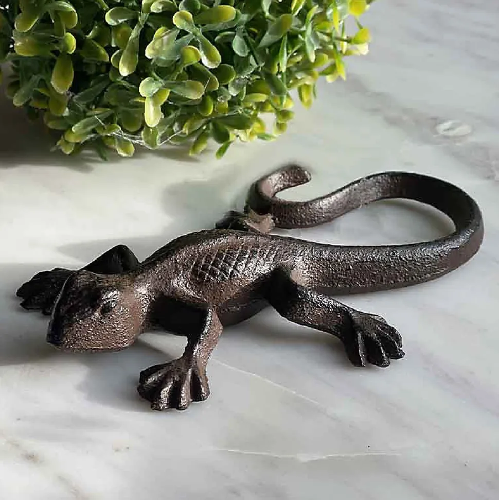 Grande salamandre déco fonte 8x3x16cm