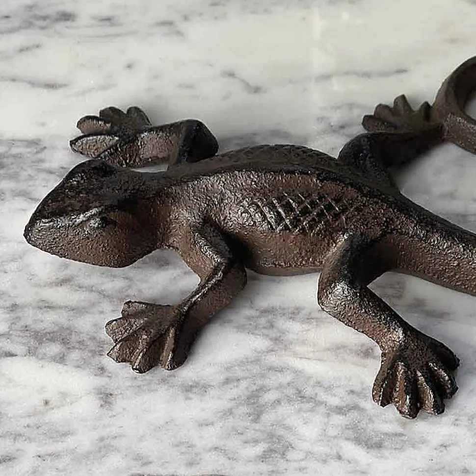 Grande salamandre déco fonte 8x3x16cm