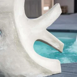 Grande sculpture design poisson 100 cm gris