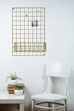Grille mémo en métal doré l.60 x H.40 cm Ariane