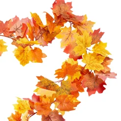 Guirlande décoration HERBST feuilles d'érable artificielles, coloris automne