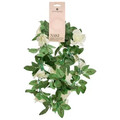 Guirlande de roses artificielle Naki blanc H230cm - Atmosphera