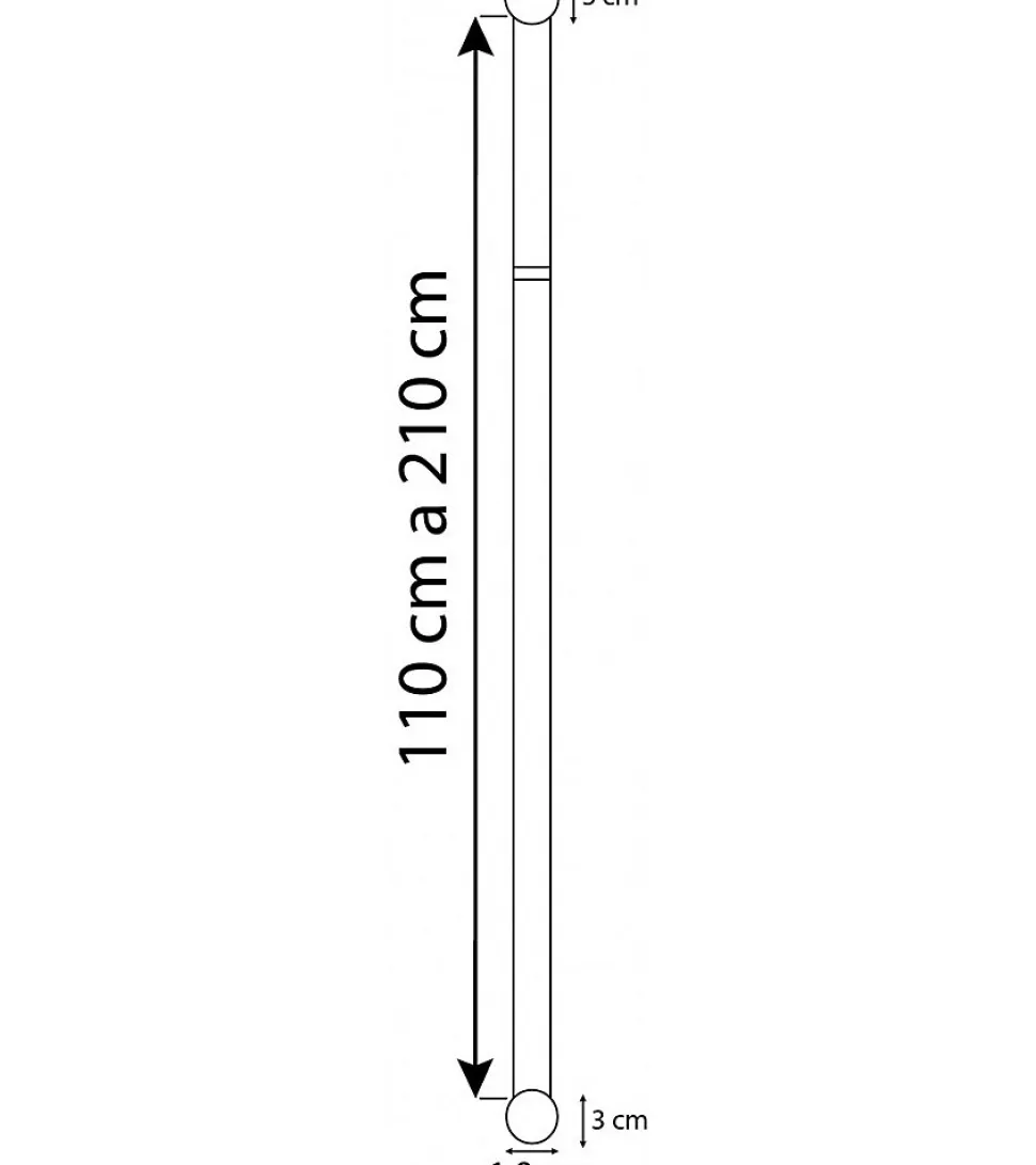 HAROLD - Kit Tringle Extensible diamètre 16/19 mm 110 à 210cm