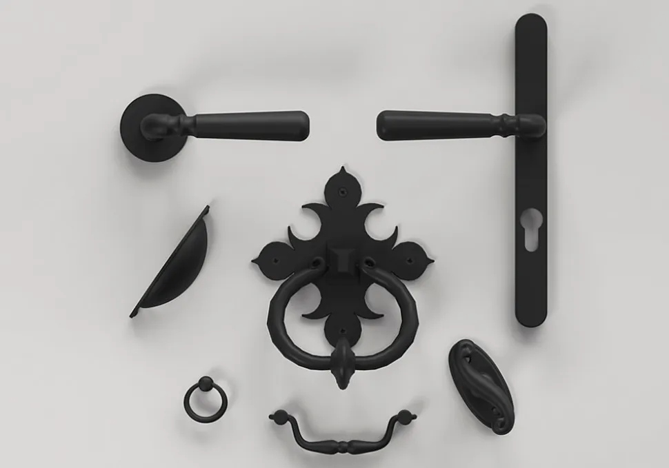 Heurtoir de porte extérieur GoodHome Kilhog noir H.170 mm x l.140 mm